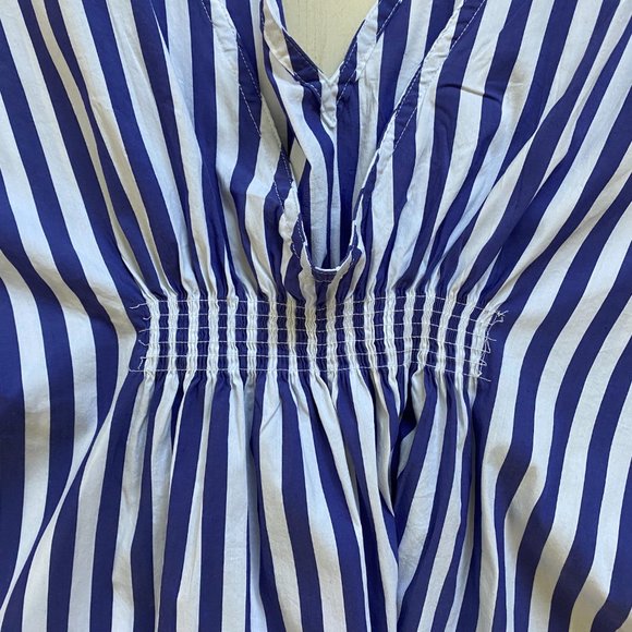 NWT Onia Alessandra Plunging Striped Coverup Dress {blue & white stripe} - Picture 5 of 11